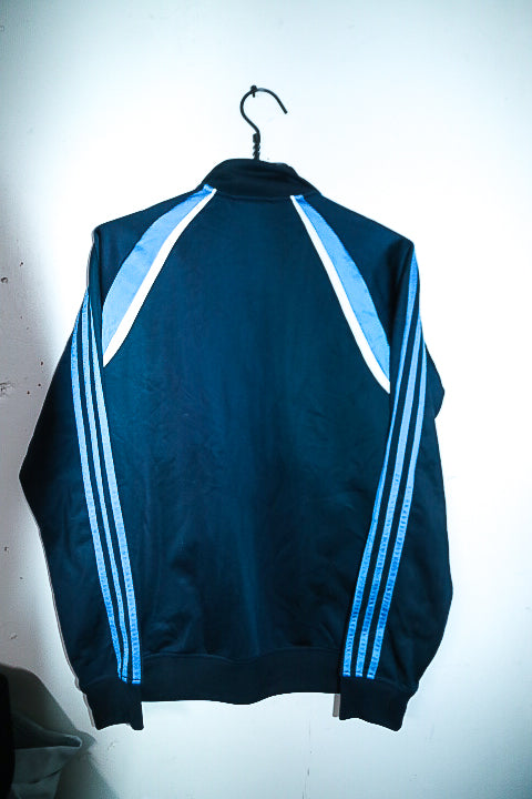 Vintage men Adidas training zipper high neck blue/white jacket M|L29W19|SKU 6678