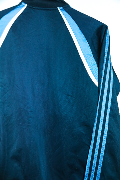 Vintage men Adidas training zipper high neck blue/white jacket M|L29W19|SKU 6678