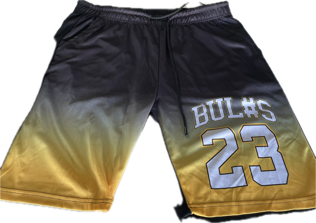 Black and Yellow Basketball Shorts