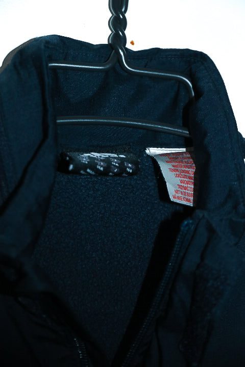 Vintage women Adidas navy fleece zipper high neck polyester track top L/M|L29 W19|SKU 6679