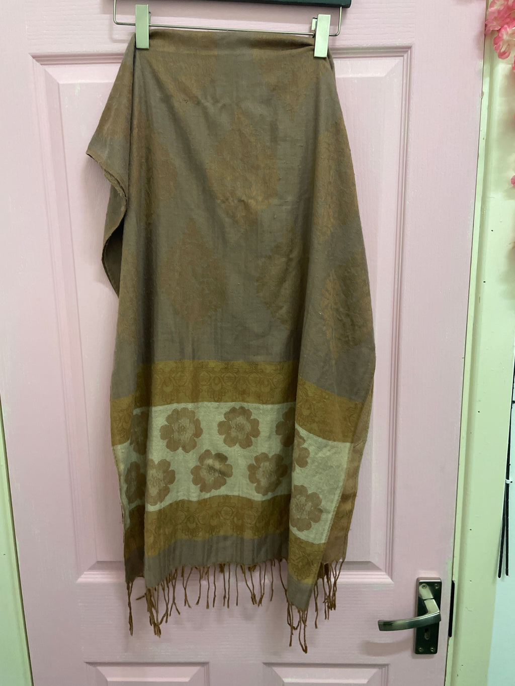 Rubynee Vintage y2k Brown Pashmina printed scarve