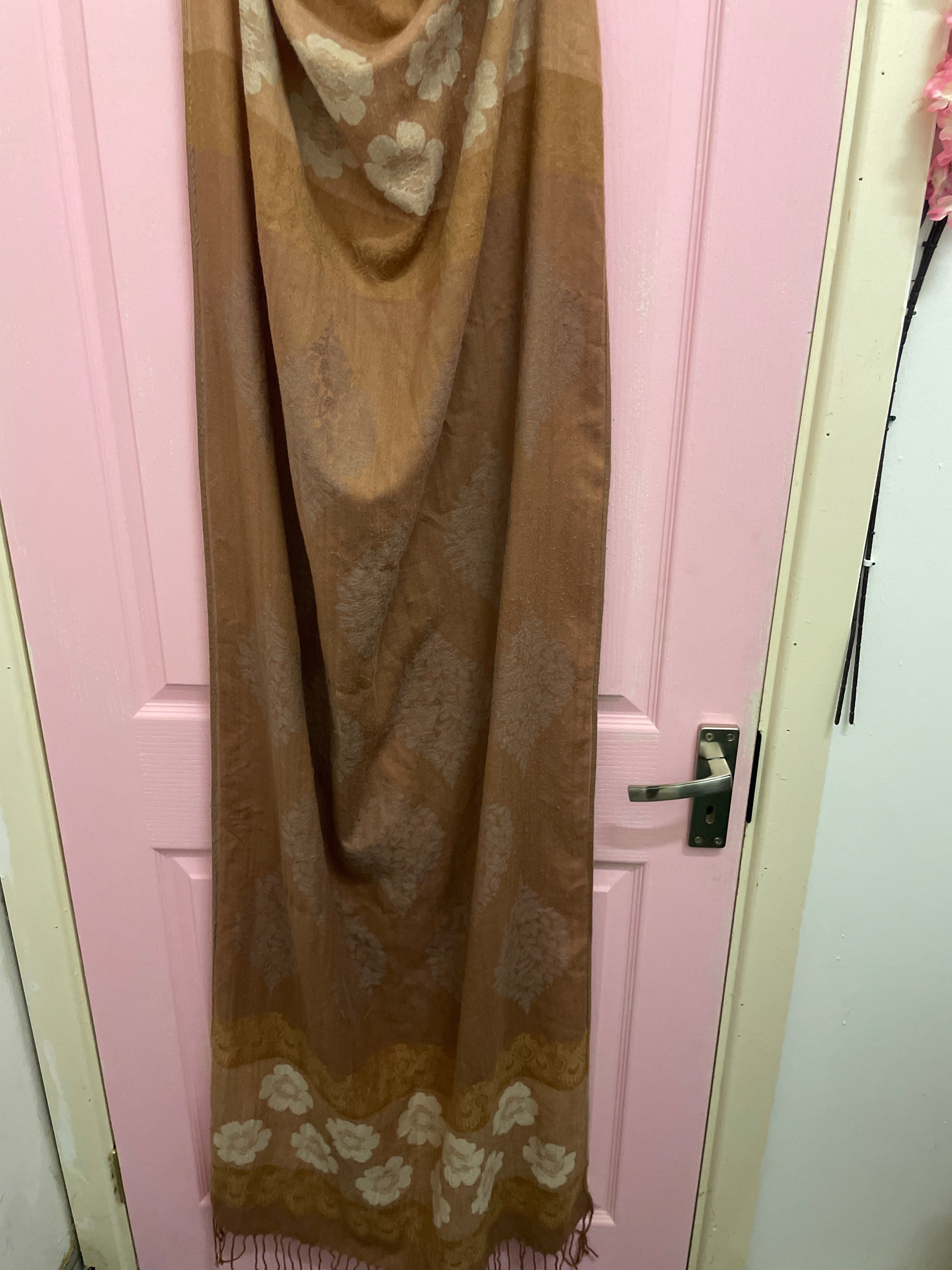 Rubynee Vintage y2k Brown Pashmina printed scarve