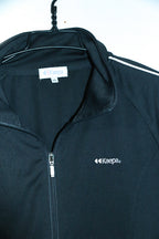 Vintage women Kaepa black full zip high neck cotton polyester track top L|L28 W20|SKU 6680