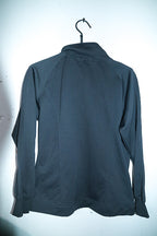 Vintage women Kaepa black full zip high neck cotton polyester track top L|L28 W20|SKU 6680