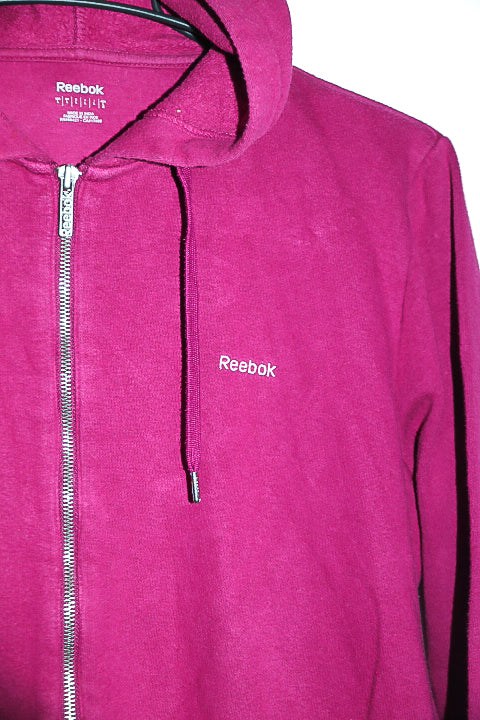 Vintage women Reebok Metallic zipper purple fleece hoodie in M|L24W20|SKU 6681