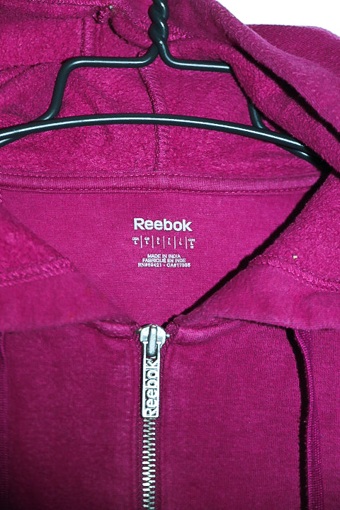 Vintage women Reebok Metallic zipper purple fleece hoodie in M|L24W20|SKU 6681