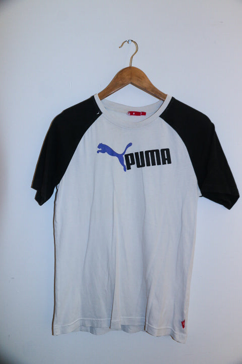 Vintage puma mens white and black small tees