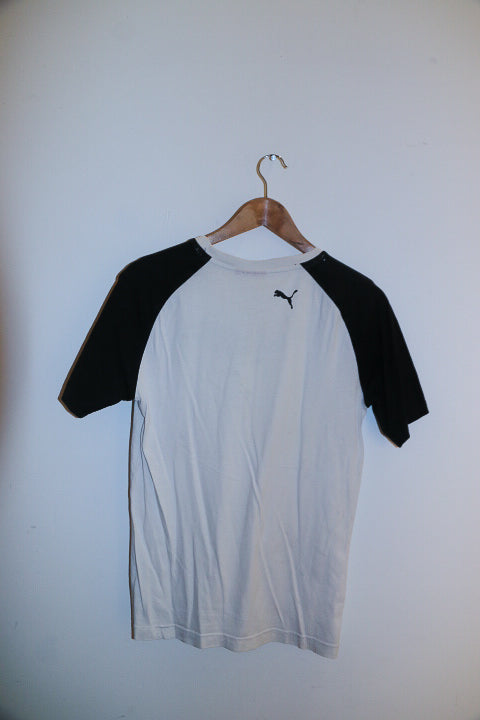 Vintage puma mens white and black small tees