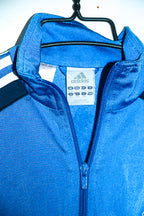 Vintage women Adidas blue training 3-stripe zipper jacket in M|L27 W19|SKU 6683