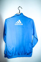 Vintage women Adidas blue training 3-stripe zipper jacket in M|L27 W19|SKU 6683