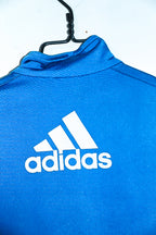 Vintage women Adidas blue training 3-stripe zipper jacket in M|L27 W19|SKU 6683