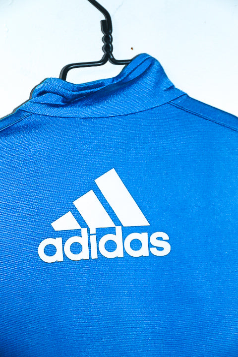 Vintage women Adidas blue training 3-stripe zipper jacket in M|L27 W19|SKU 6683