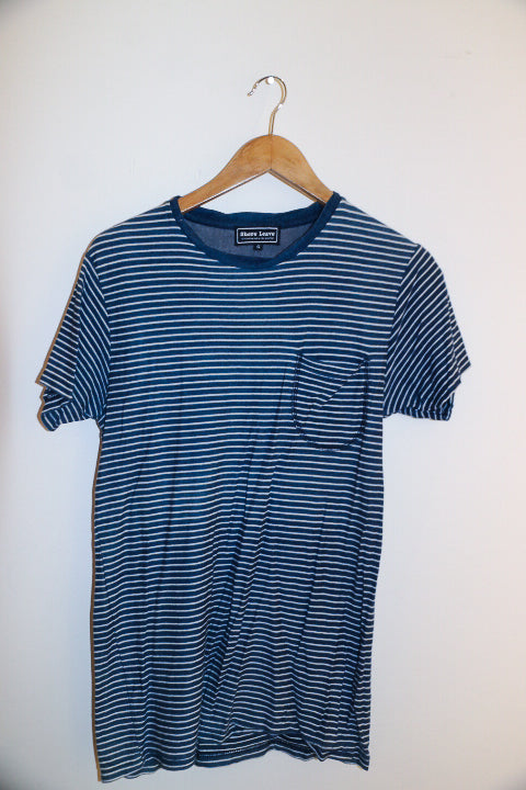 Vintage blue stripped mens small short sleeve tees