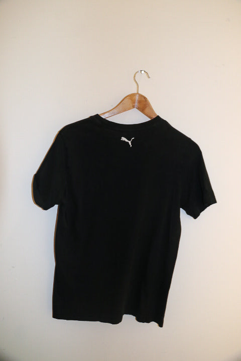 Vintage black puma essential graphics logo mens small tees