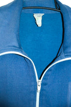 Vintage unisex Adidas football training blue track top in L|L30 W21|SKU 6685