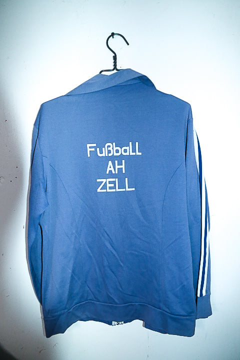 Vintage unisex Adidas football training blue track top in L|L30 W21|SKU 6685