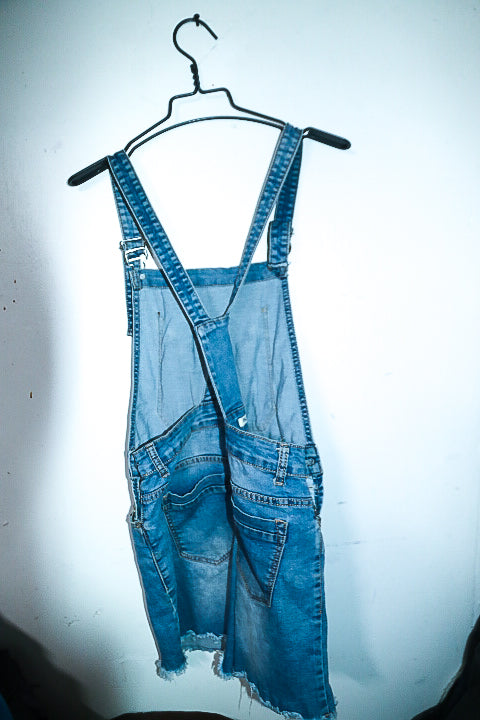Vintage women By sasha summer denim dungaress light blue XS|L26 W18|SKU 6686