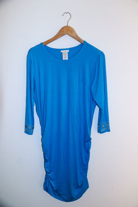 Vintage Micheal Kors blue womens midi dress size M/L