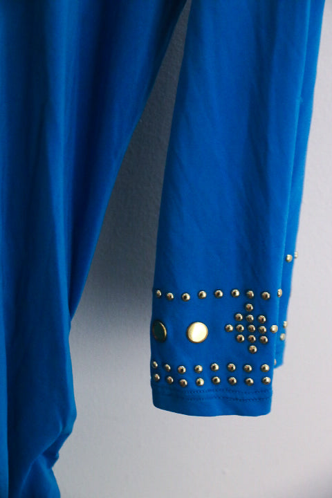Vintage Micheal Kors blue womens midi dress size M/L