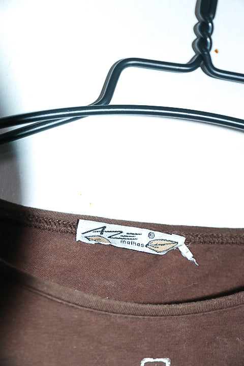 Vintage women AZ Malhas brown basic long sleeve graphic tees in M|L26 W19|SKU 6688