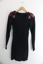 Vintage womens black shoulder french connection wedding dress size 10