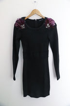 Vintage womens black shoulder french connection wedding dress size 10