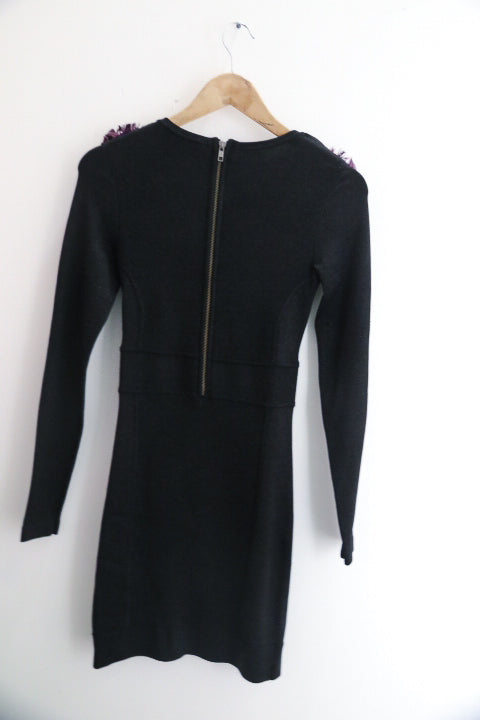 Vintage womens black shoulder french connection wedding dress size 10