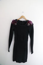 Vintage womens black shoulder french connection wedding dress size 10