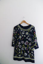 Vintage River island floral sequin midi womens blue dress siz 10