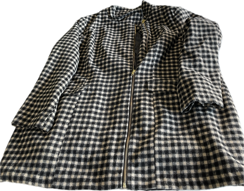 Vintage Checkered Wool Coat for Women SKU 5305