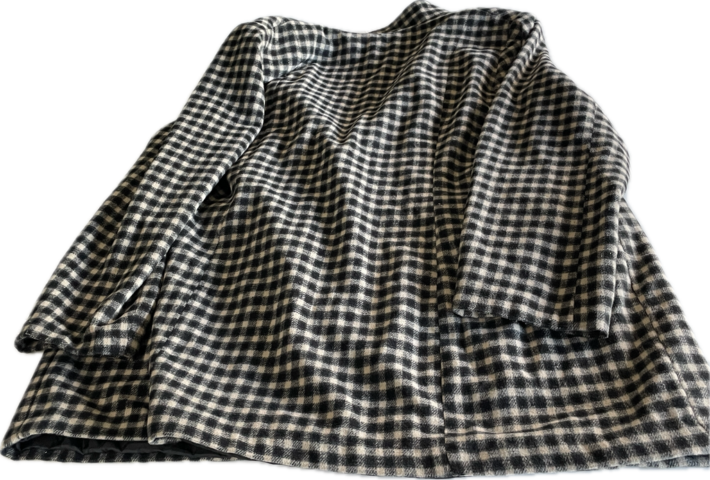 Vintage Checkered Wool Coat for Women SKU 5305
