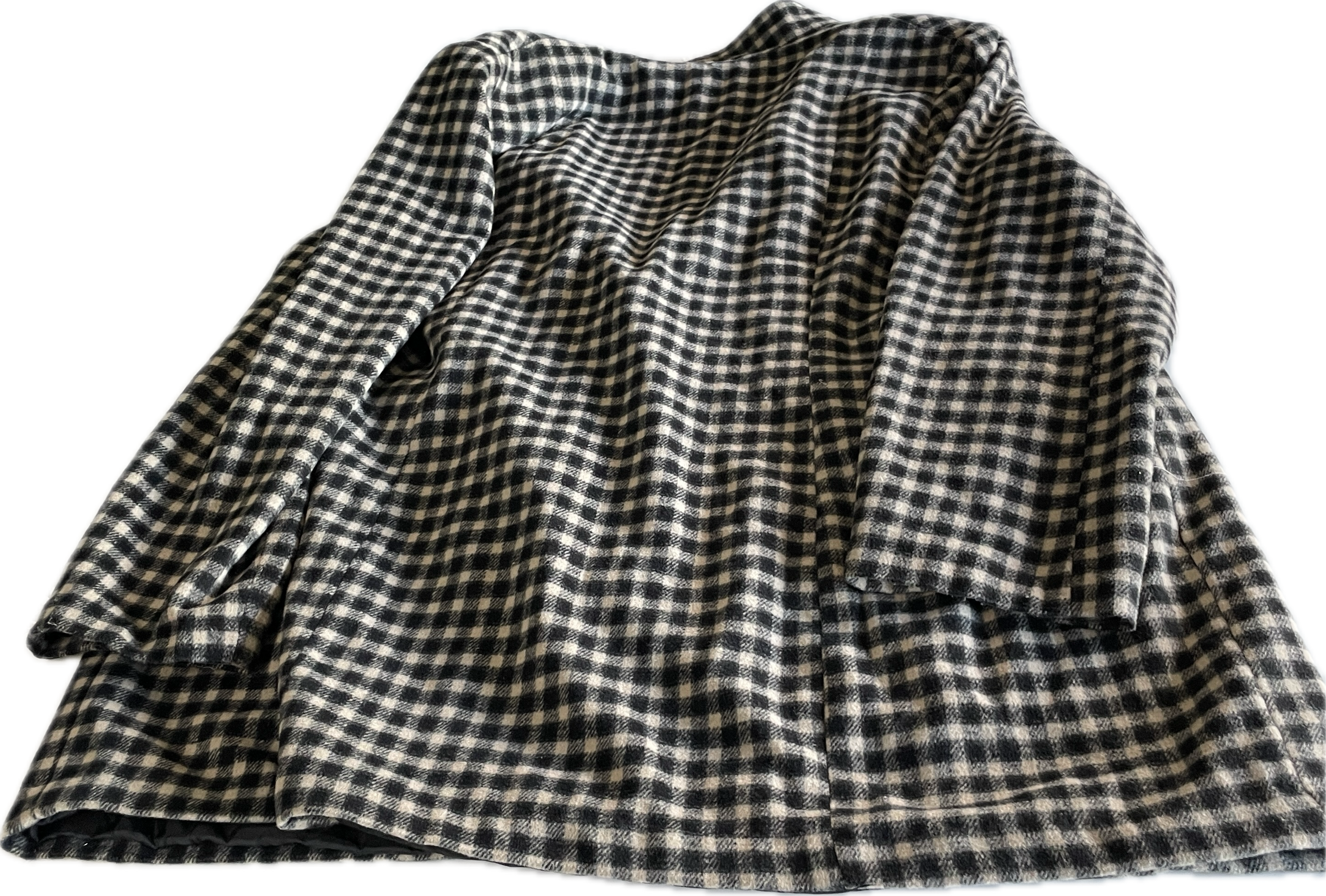 Vintage Checkered Wool Coat for Women SKU 5305