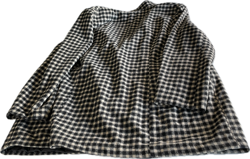 Vintage Checkered Wool Coat for Women SKU 5305