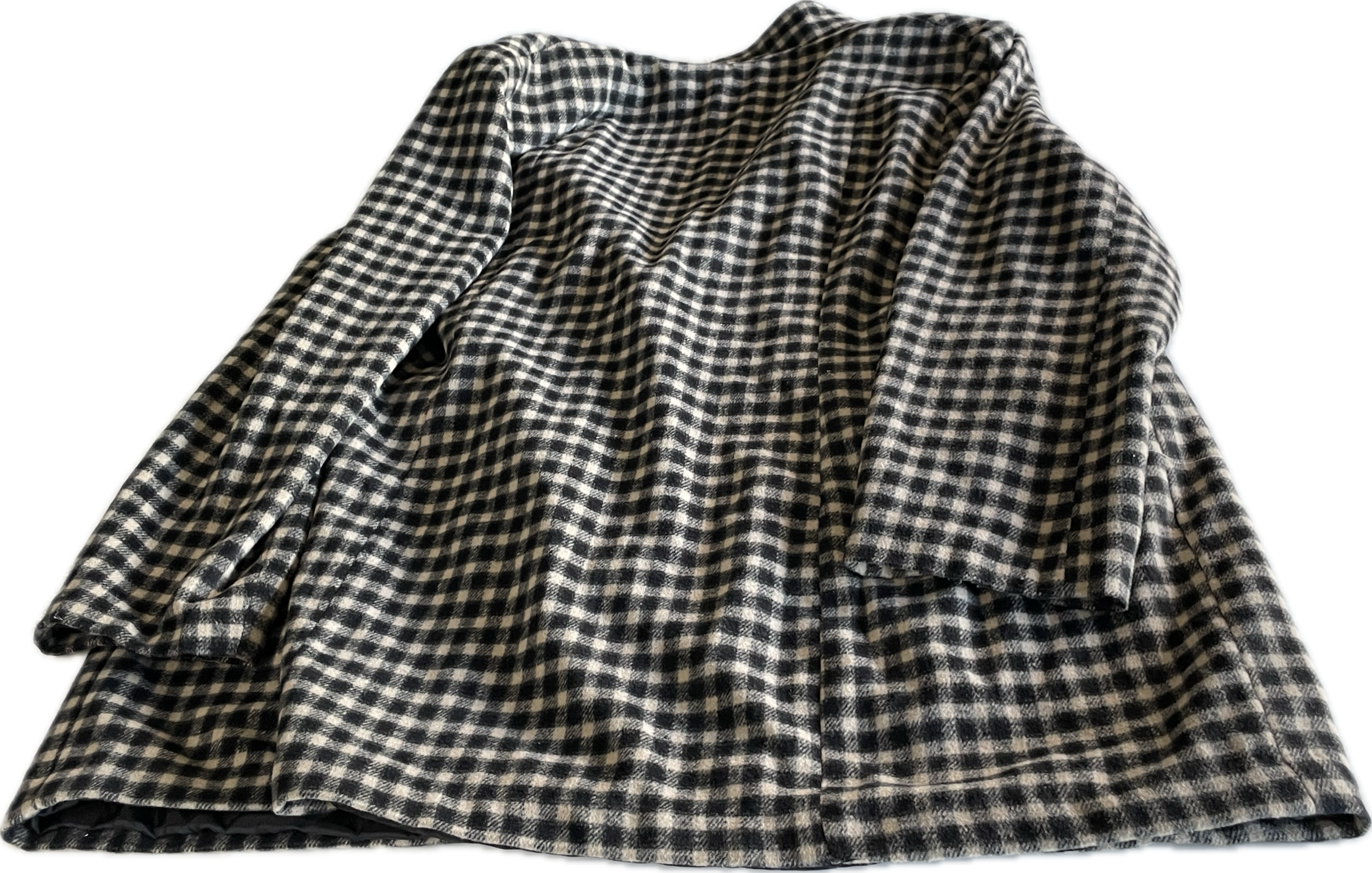 Vintage Checkered Wool Coat for Women SKU 5305