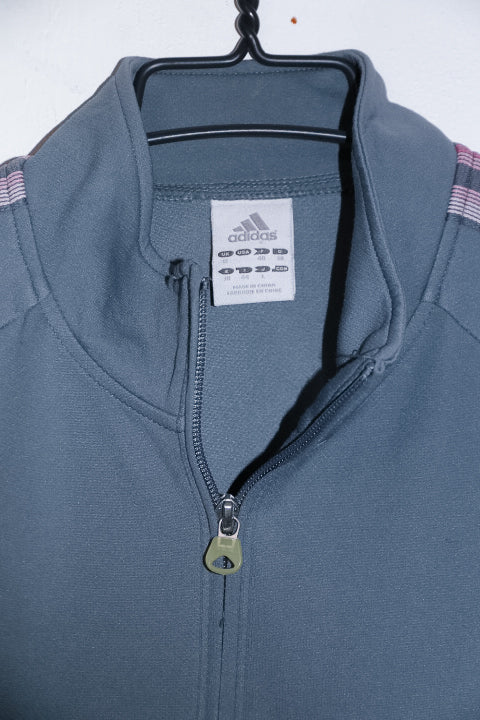 Vintage women Adidas full zip grey track jacket in M|L28 W20|SKU 6691