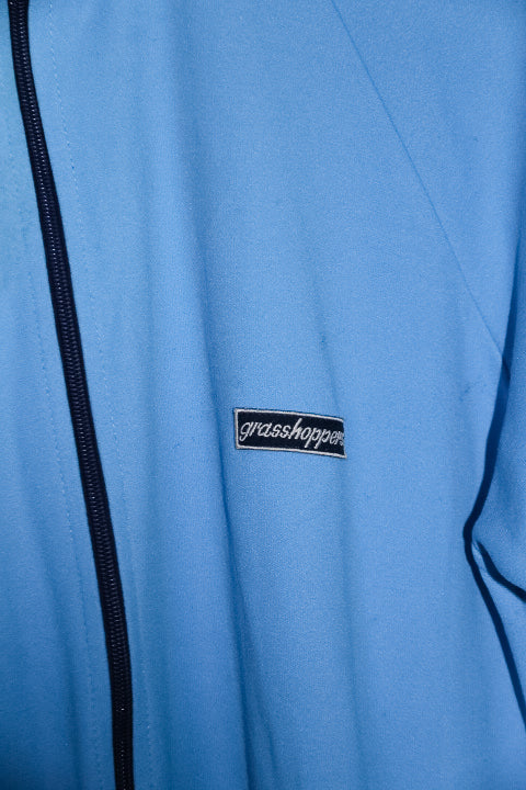 Vintage unisex Grasshopper zipper high neck blue track jacket M/L|L30 W23|SKU 6692
