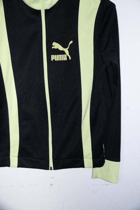 Vintage women Puma black colorblock zipper track top in M|L27 W18|SKU 6694