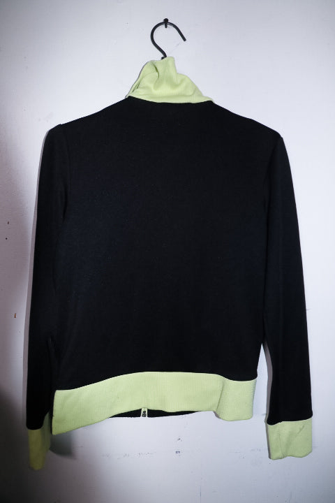 Vintage women Puma black colorblock zipper track top in M|L27 W18|SKU 6694