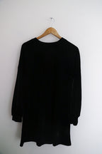 Vintage black womens short scuba dress with flounce size 8