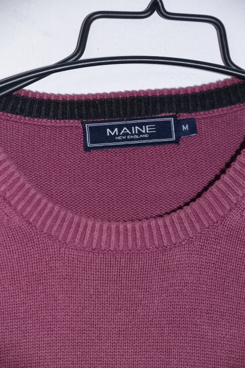 Vintage men Maine New England purple crew neck sweater in M|L27 W21|SKU 6695