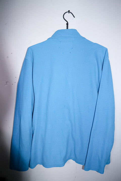 Vintage mens Swiss heritage life NDK  blue fleece full zip high neck sweater in L|L31W23|SKU 6696