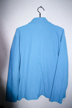 Vintage mens Swiss heritage life NDK  blue fleece full zip high neck sweater in L|L31W23|SKU 6696
