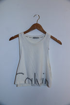 Vintage Calvin Klein XS white women's tank top