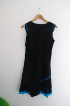 Vintage porla paris black sleeveless womens midi dress