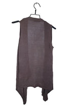 Vintage women Mark & Spencers brown open front sleeveless sweater UK 10|L34 W17|SKU 6699