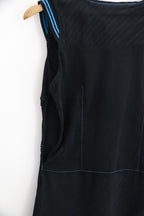 Vintage porla paris black sleeveless womens midi dress