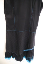 Vintage porla paris black sleeveless womens midi dress