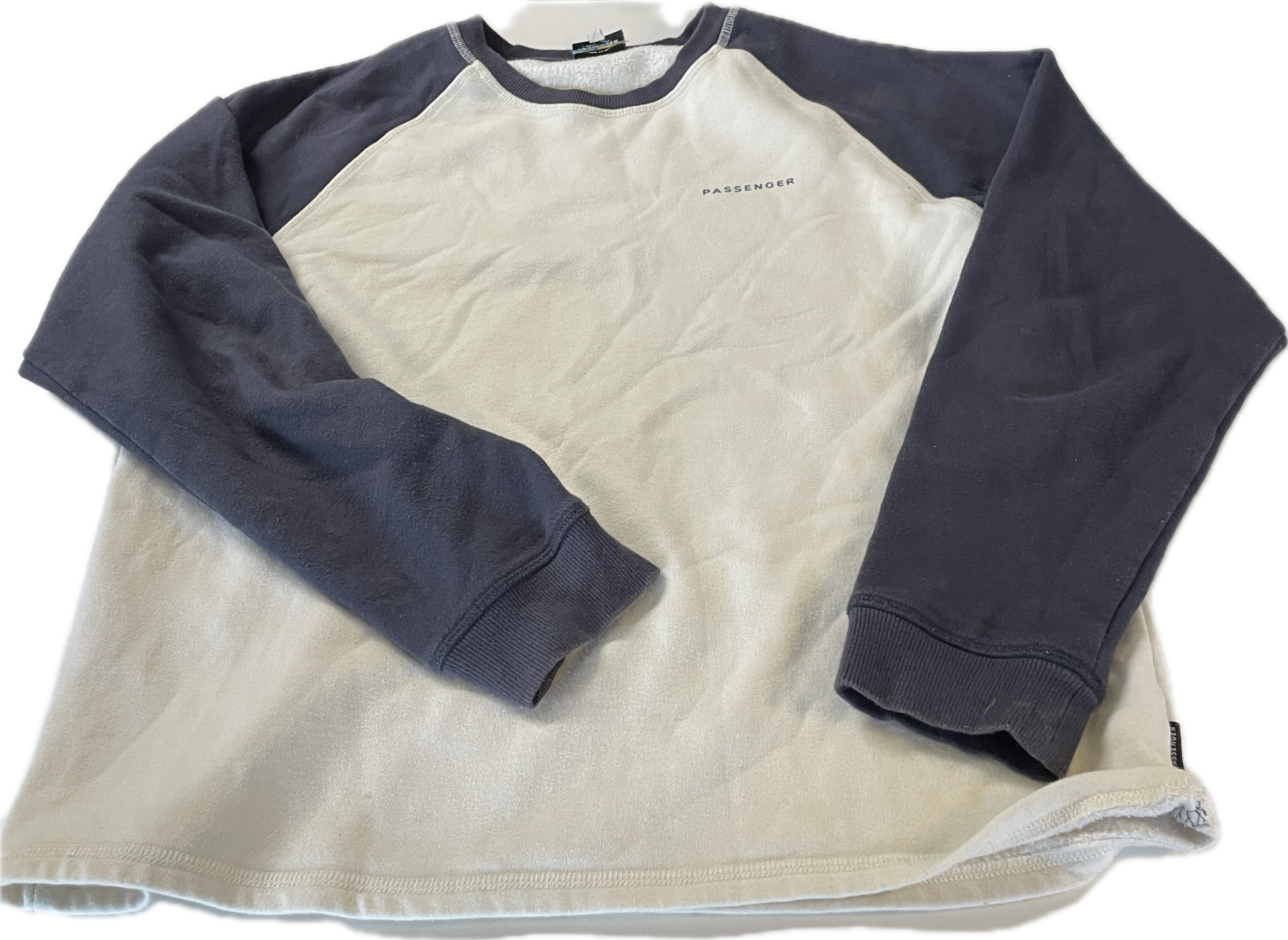 Vintage chunky wool jacket  thick wool full zipper blue sweater size Medium L 30 W 20 SKU 5311