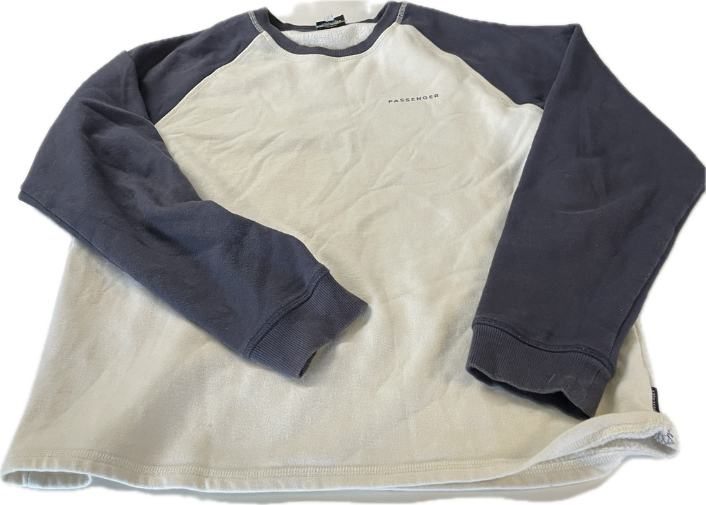 Vintage chunky wool jacket  thick wool full zipper blue sweater size Medium L 30 W 20 SKU 5311