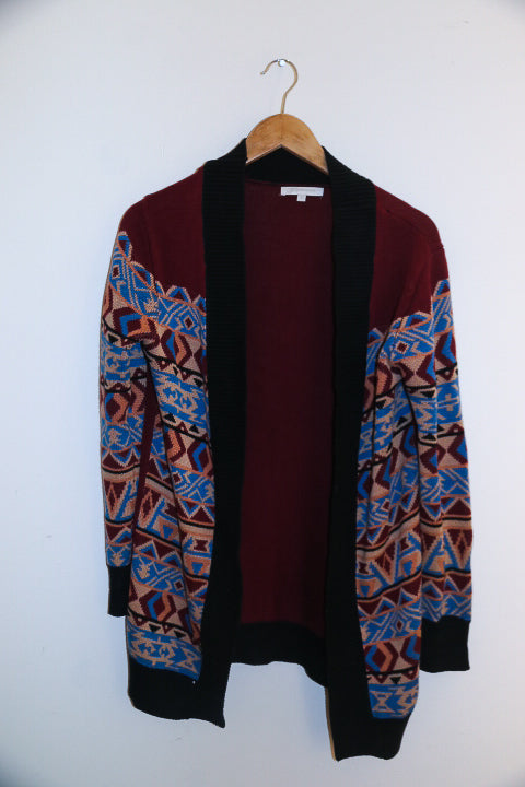 Vintage Glamorous aztec print brown jacket size 10